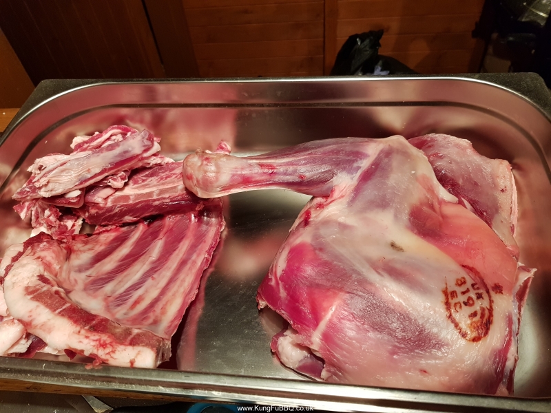 butchery, half a goat